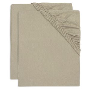 Jollein Hoeslaken Jersey Wieg 40/50x80/90cm 2-Pack | Olive Green