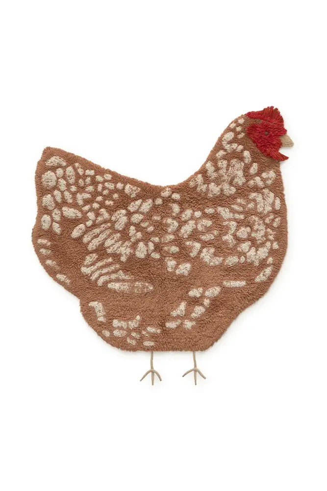 Lorena Canals Machinewasbaar Tapijt Rug 110x100cm | Chicken