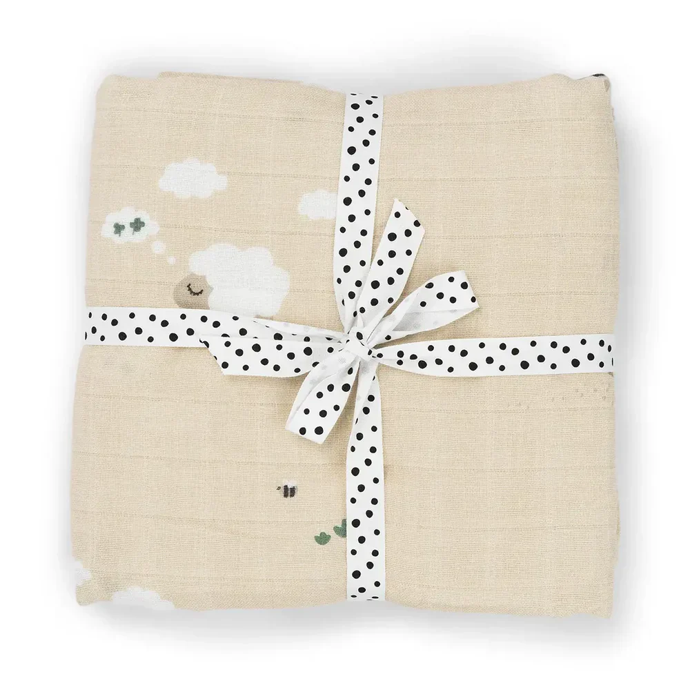 Done By Deer Hydrofiele Doek Tiny Farm Sand - 120 x 120 cm - Afbeelding 2