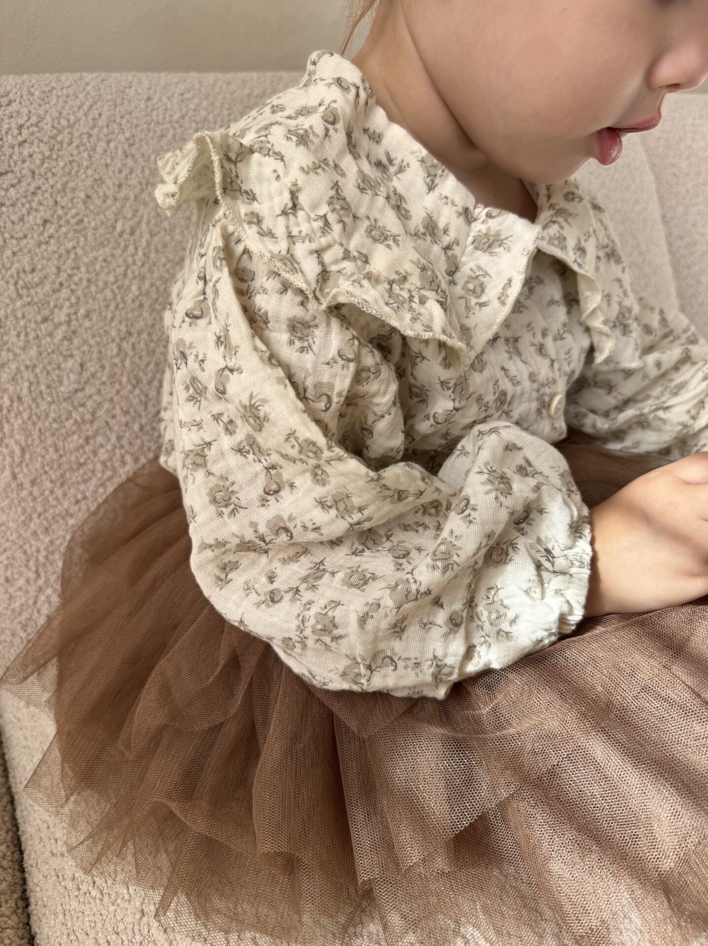 Mousseline blouse met kraag - Afbeelding 3